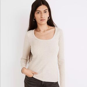 NWT Madewell Pointelle Square-Scoop Longsleeve Tee
